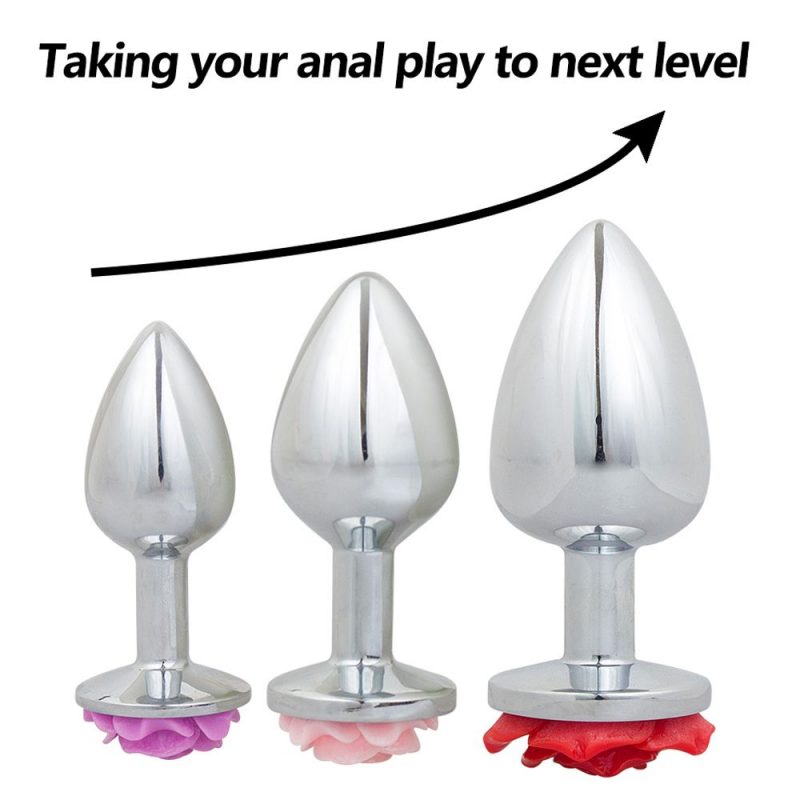 Anal Sex Toys 3 Pcs/Set Deep Anal Plug Metal for Women 4