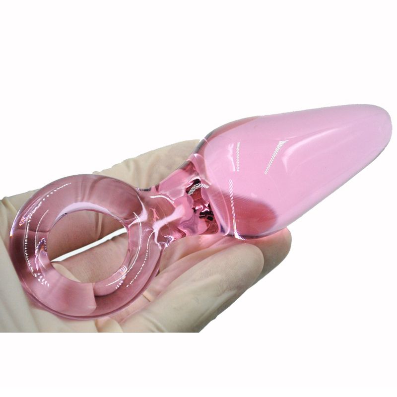 Anal Sex Toys 5.2 Inch Pink Bdsm Small Glass Anal Plug 3