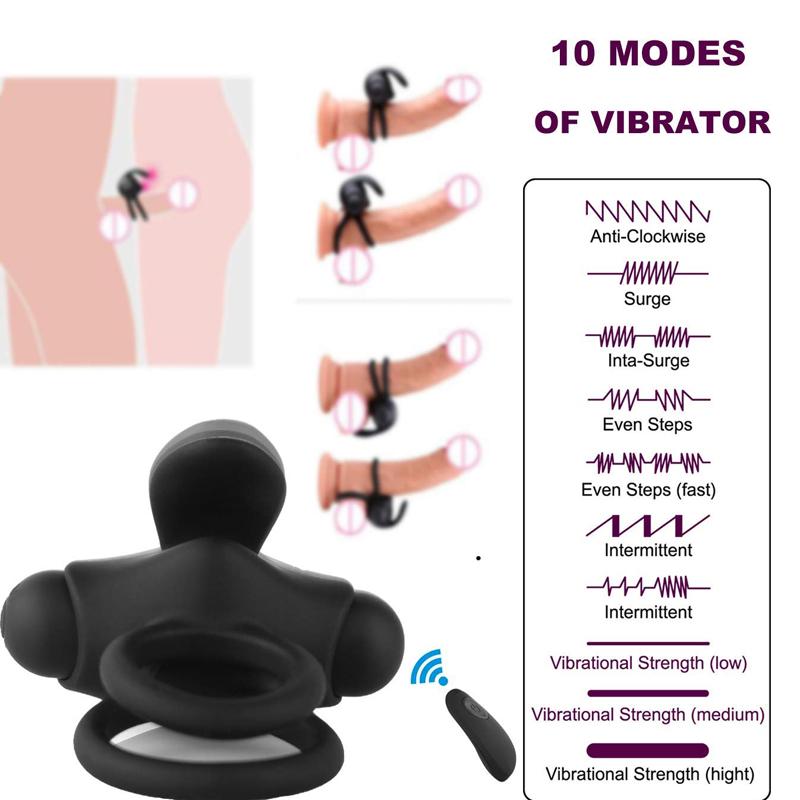 Best Cock Ring Remote Control Rabbit Vibrating Bullet Cock Ring 4