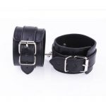 BDSM Cuffs Black Leather Wrist Cuffs Bdsm 12