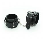 BDSM Cuffs Black Leather Wrist Cuffs Bdsm 14
