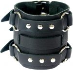 BDSM Cuffs Mens Leather Wrist Cuffs 7