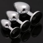 Anal Sex Toys Metal Butt Plug Set With Jewelry Base 9