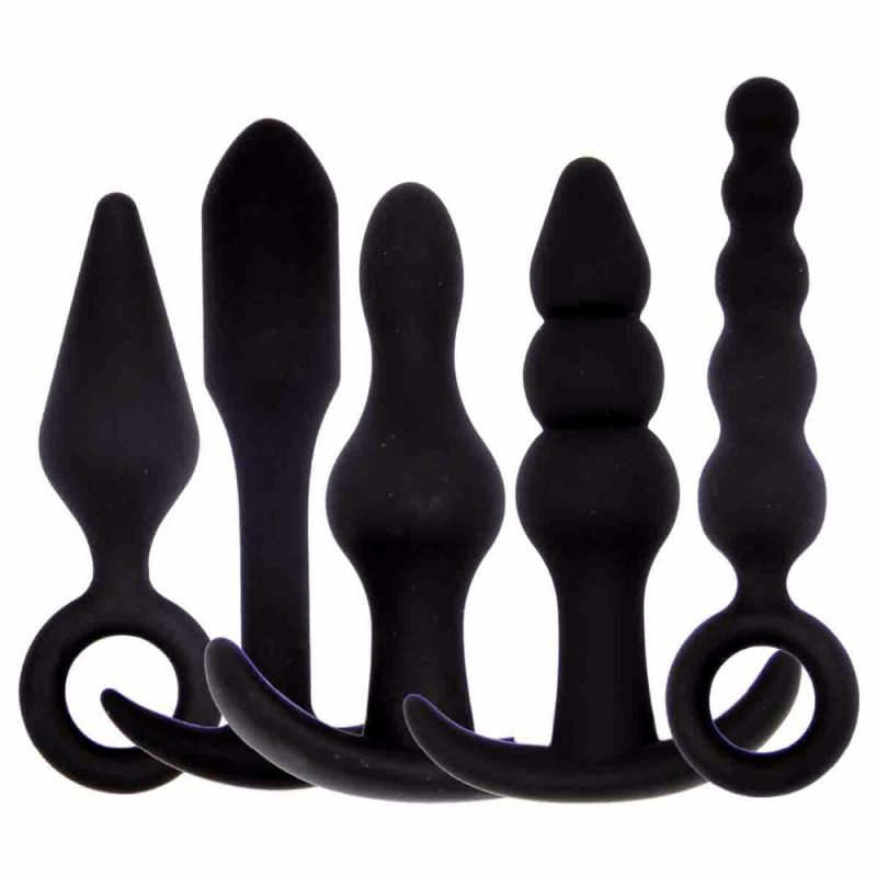 Anal Sex Toys 5 Pcs Silicon Butt Plug Set With Different Shapes 2
