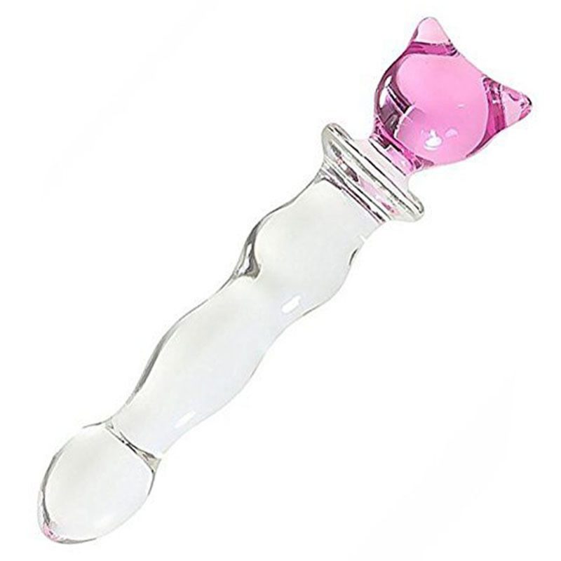 Anal Sex Toys 8.4 ” Cat Shape Crystal Glass Butt Plug 2