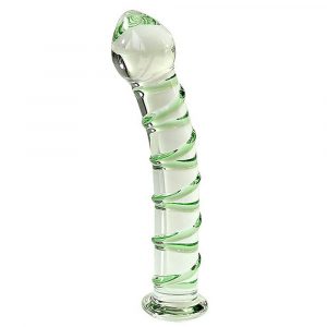 6.85 ” Crystal Glass Butt Plug With Texture And Base