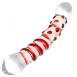 Anal Sex Toys 7.67″ Double End Glass Butt Plug With Red Dot Thread