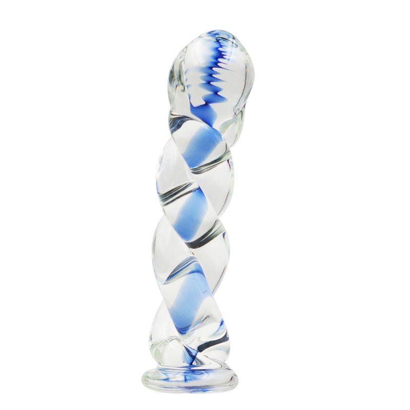 Anal Sex Toys 5.9 ” Glass Butt Plug With Spiral Texture 2