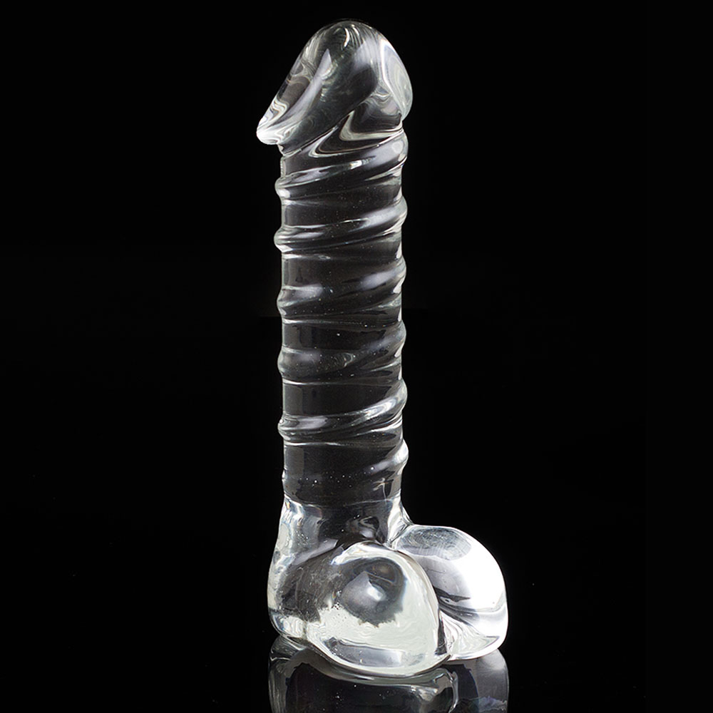 Anal Sex Toys 5.9″ Glass Butt Plug With Thread And Lifelike Glans 14