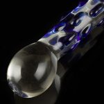 Anal Sex Toys 6.88″ Glass Butt Plug With Blue Bump 11