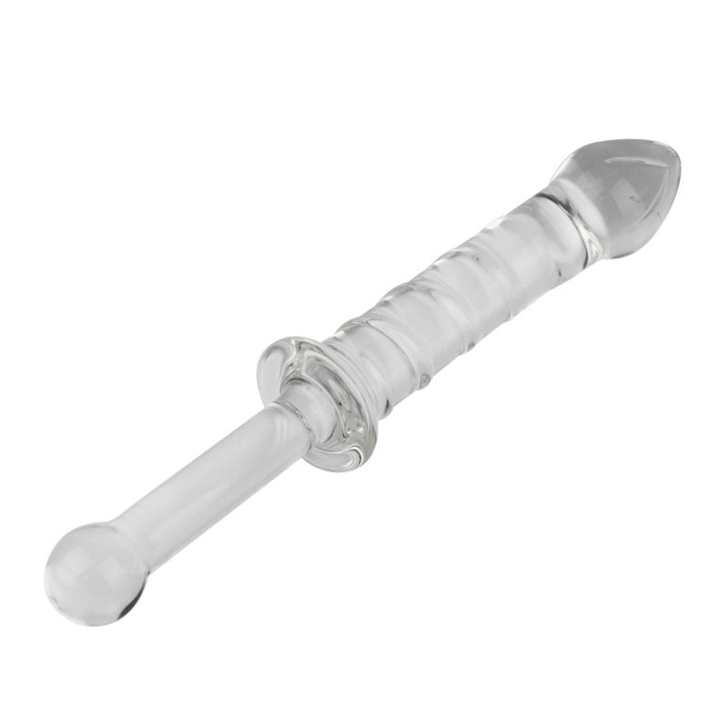 Anal Sex Toys 9.44 ” Smooth Glass Butt Plug With Handle 2