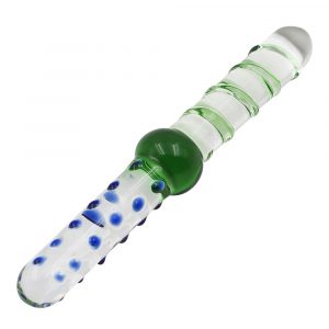 Anal Sex Toys 8.66 ” Glass Dildo With Bump And Spiral
