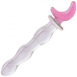 Anal Sex Toys 8.4 ” Moon Shape Crystal Glass Butt Plug