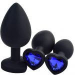 Anal Sex Toys 3Pcs/Set Silicone Big head Butt Plug with Different Color Base 13