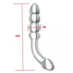 Anal Sex Toys 7.08 ” Glass Butt Plug With Big Head And 4 Bead 8