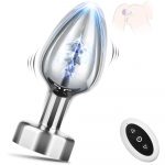 Anal Sex Toys 3.6″ Vibrating Metal Butt Plug With 7 Modes 7