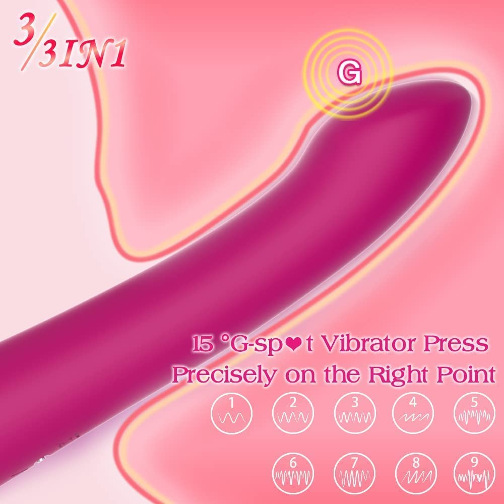 Best Vibrator 9 Vibration & 9 Lick & 3 Suction Mode Double Head Tongue Vibrator 19