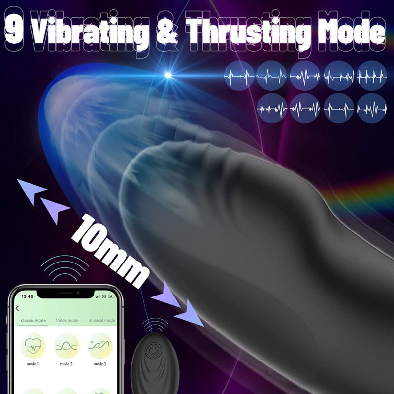 Prostate Massager 9 Vibrations And 9 Thrust Modes APP Wireless Remote Control Anal Vibrator 4