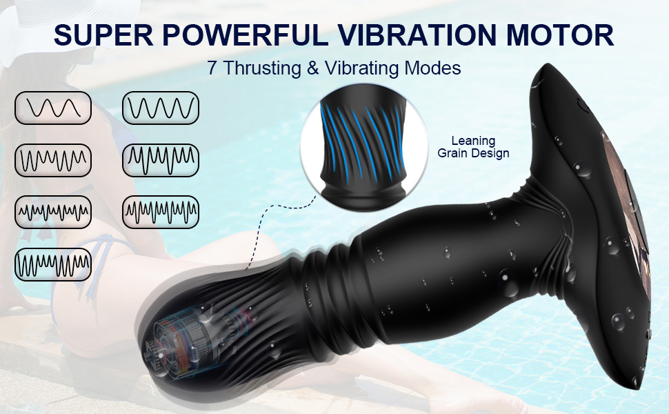 Anal Vibrators Wireless Remote Control 7 Thrusting & Vibrating Modes Silicone Anal Vibrator 17